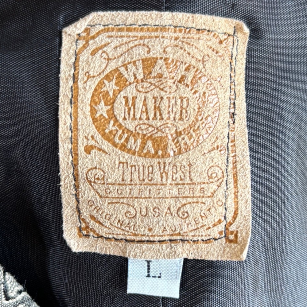 Wah Maker True West Mens Large Double Breasted Art Deco Frontier Vest Large - Picture 3 of 9